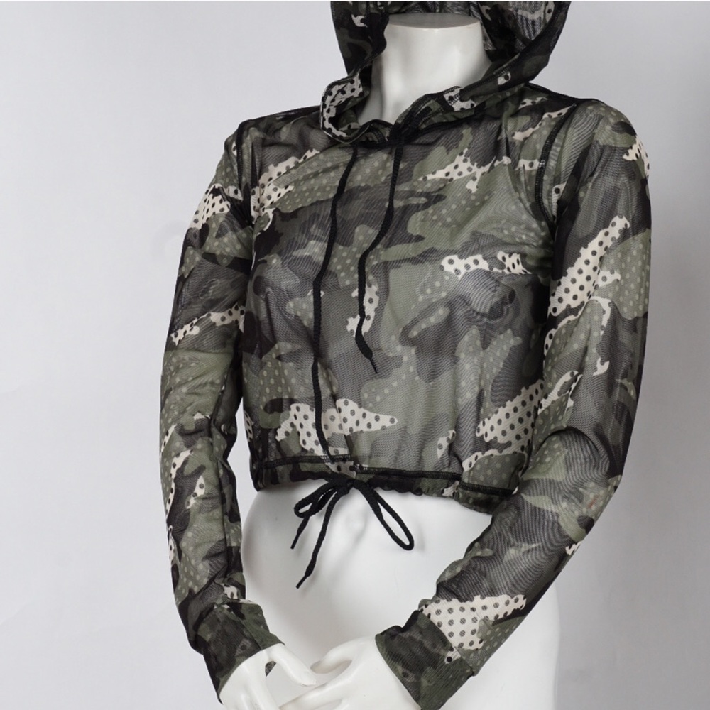 Camouflage Crop Top Hoodie